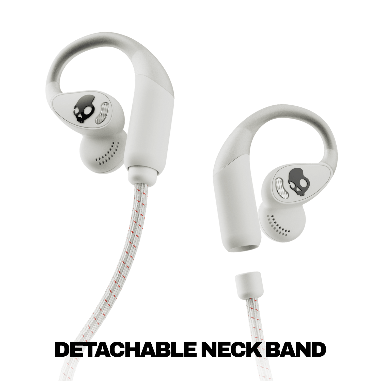 Skullcandy Push 540 Open wireless open-ear headphones with magnetic detachable braided cable for secure all-day comfort | Bone