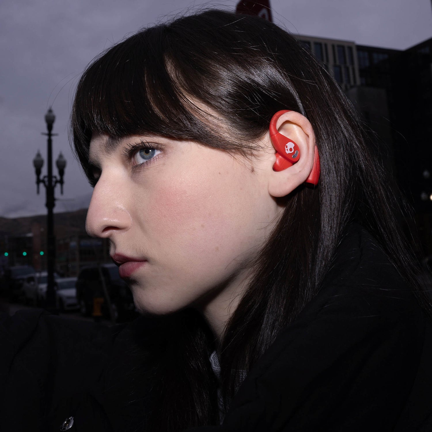 Skullcandy Push 540 Open wireless open-ear headphones with secure earhook design and magnetic detachable braided cable for active or secure performance | Plasma