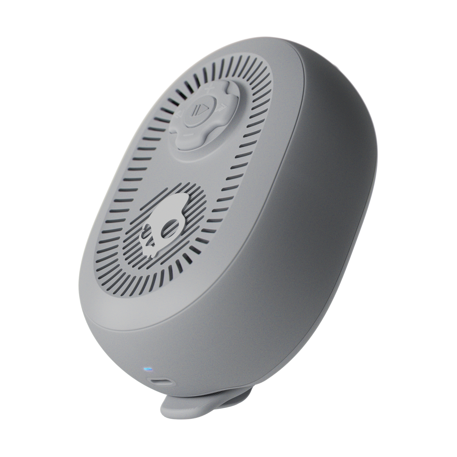 Gray speaker with a circular design on a white background | Cement