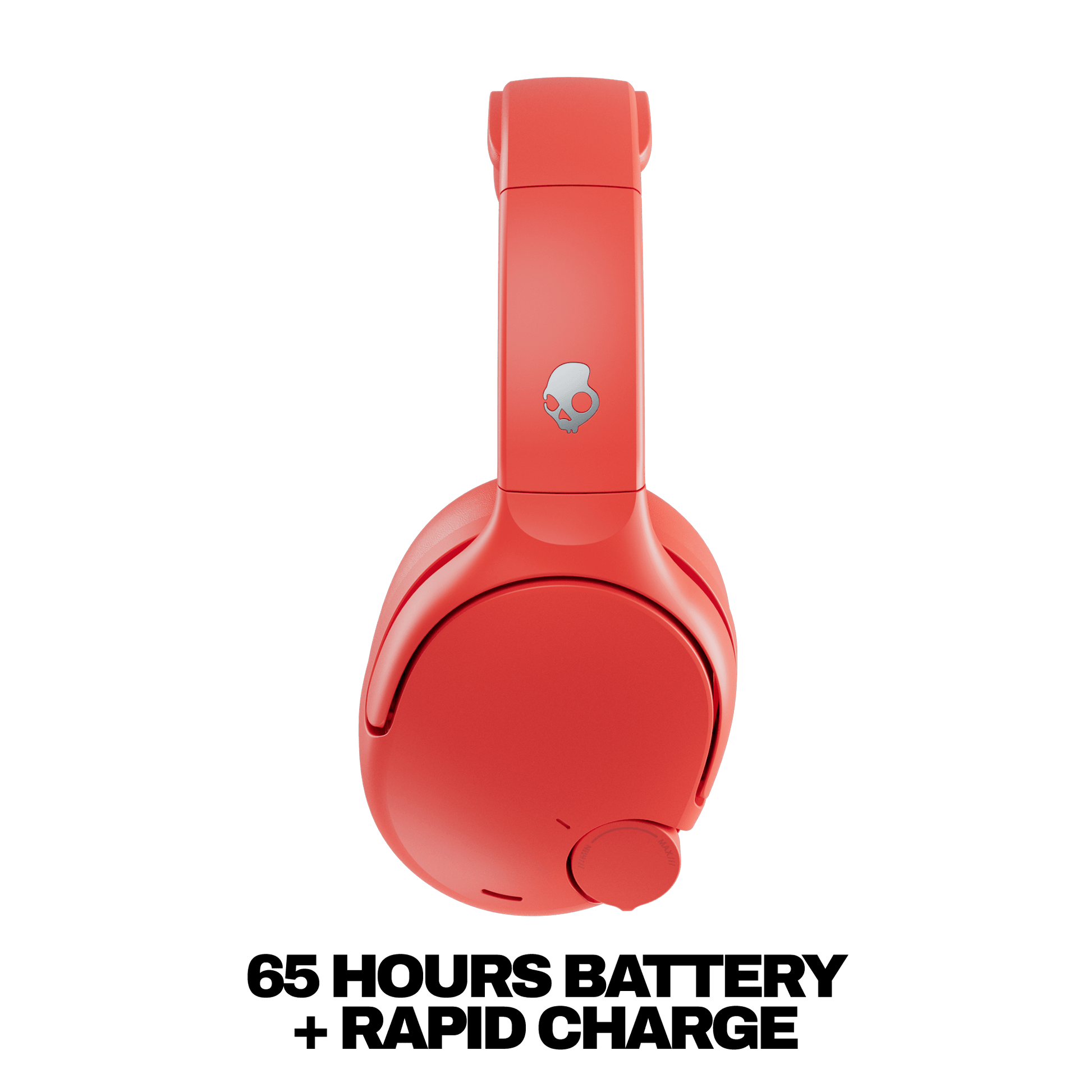 Red Crusher 720 headphones with a brand logo on a black background | Plasma